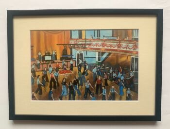 "Ever Again - Wigan Casino" - Mounted and Framed (Black Frame). Overall size 31.5 cm wide by 23 cm tall.