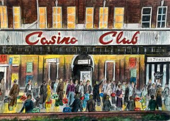 "At the Casino, Part V" - Original Water Colour Painting by Neil Thompson. Size - 29.5 cm wide by 21 cm tall.