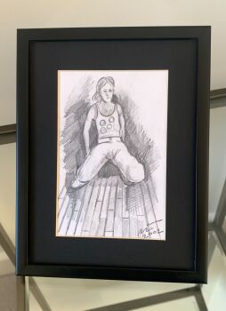 "Backdrop" - Original Pencil Sketch by Neil Thompson. Overall Size - 8.75 inches tall by 6.75 inches wide.