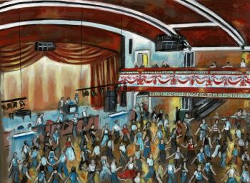 "Chills and Fever" - An original oil painting of the packed dance floor at the Casino. 33 cm by 24 cm.
