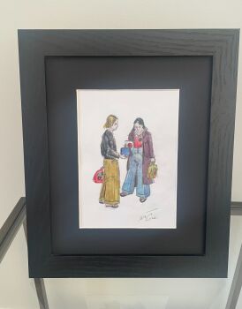 "It's a Demo" - Original Water Colour Painting by Neil Thompson, mounted and framed.