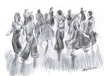 "A Northern Soul Dance Floor, Pencil Sketch" - An original pencil sketch of a Northern Soul Dance Floor. 28 cm by 20 cm.