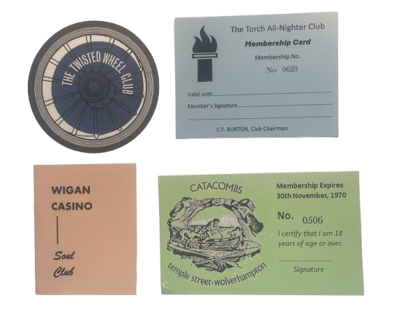 A Set of Membership Cards From Four of the Great Northern Soul Clubs