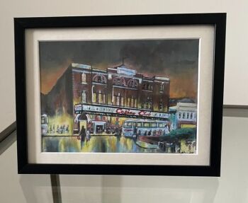 "Arriving at the Casino"- Original Water Colour Painting by Neil Thompson, mounted and framed. Size 22 x 17.5 cm.