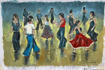 "Dancing to the Beat", size - 27 cm wide by 18 cm tall.