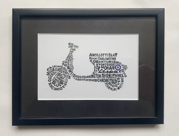 "Vespa Scooter" - A print on gloss photo paper, matt black mounted and framed.
