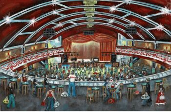 "Move On Up" - An original oil painting on canvas looking down on to the dance floor at Wigan Casino.
