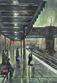 "The Start of the Night"- Original Oil Painting by Neil Thompson. Size : 38 cm by 19 cm.
