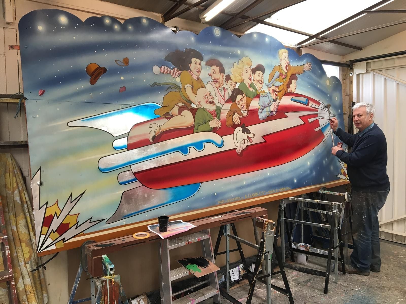 Restoring Edwin Halls 1948 decoration on Bensons Skid © Estate of RJ Thom Restoring Edwin Halls 1948 decoration on Bensons Skid © Estate of RJ Thom