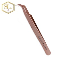 <!-- 0010--> NEW Rose Gold Elite Curved Tweezers