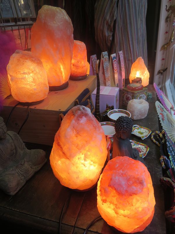 Salt lamps window