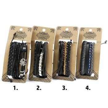 Men's Bracelets Sets - (Black)