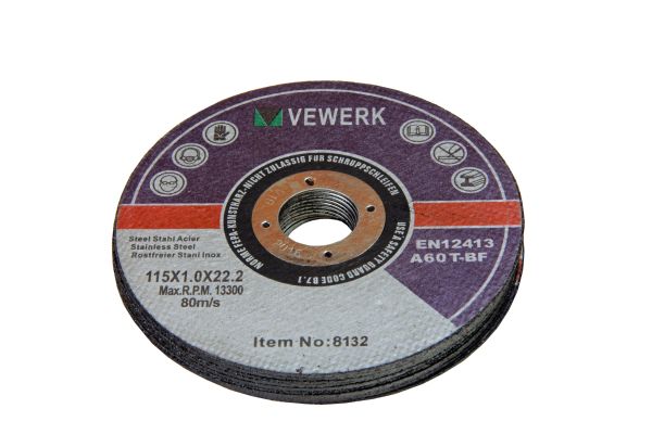 VEWERK 115mm 50 BOX - 115 X 1.0 X 22.2MM CUTTING DISC FOR S/STEEL