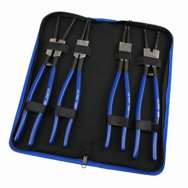 US PRO 4PC 325MM CIRCLIP PLIERS SET IN ZIP POUCH