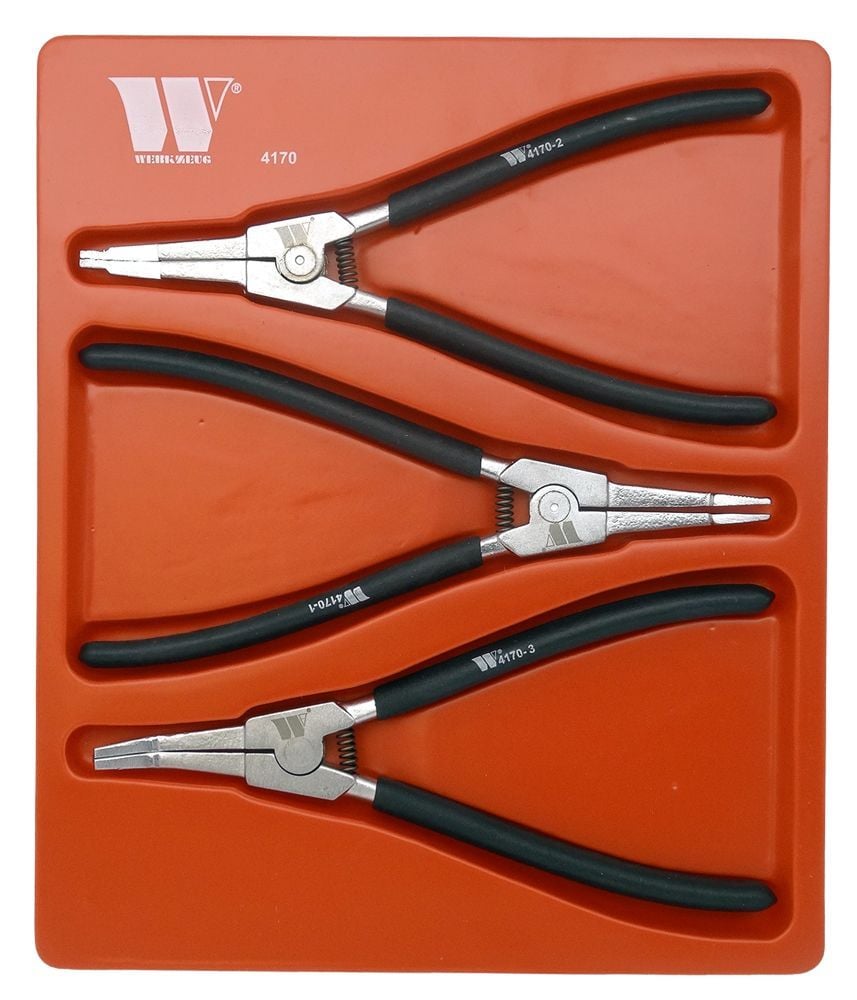 WELZH Lock Ring Plier Set 90, 30, + Straight Tipped