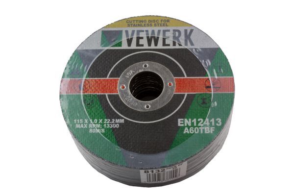 VEWERK BOX 400 - 115 X 1.0 X 22.2MM CUTTING DISC FOR S/STEEL