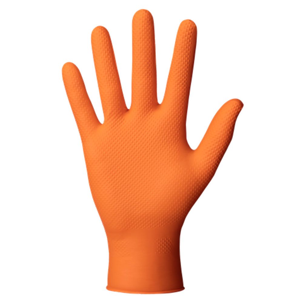 Orange Grip Disposable Gloves Size 8/M