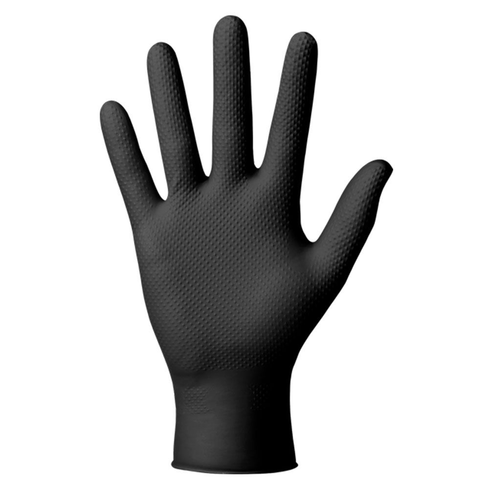 Black Grip Disposable Gloves  Size 10/XL