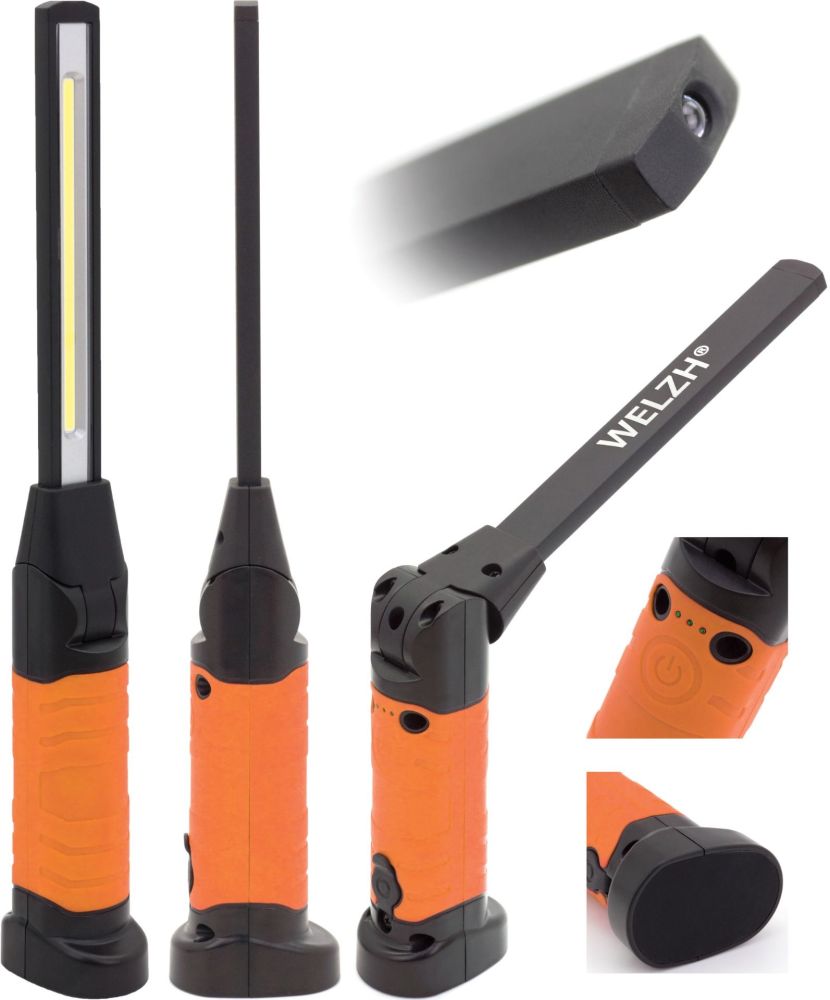 WELZH Werkzeug Slim Line Multifunction Rechargeable Inspection Work Light (Orange)