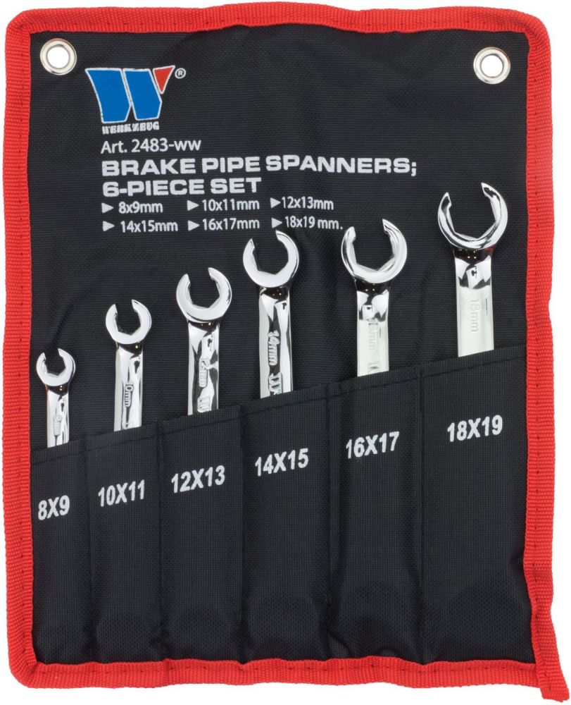WELZH Werkzeug Brake Pipe Spanners; 6-Piece Set