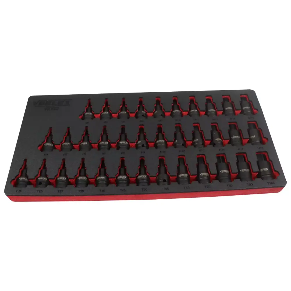 VORLUX 35PC 1/2" DR SHORT IMPACT BIT SOCKET SET - HEX, SPLINE, STAR