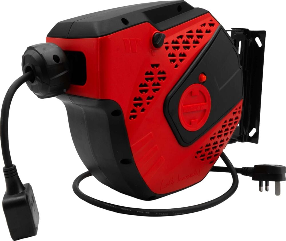 WELZH Retractable Power Cable Reel 15m for Electrical Tools UK fittings