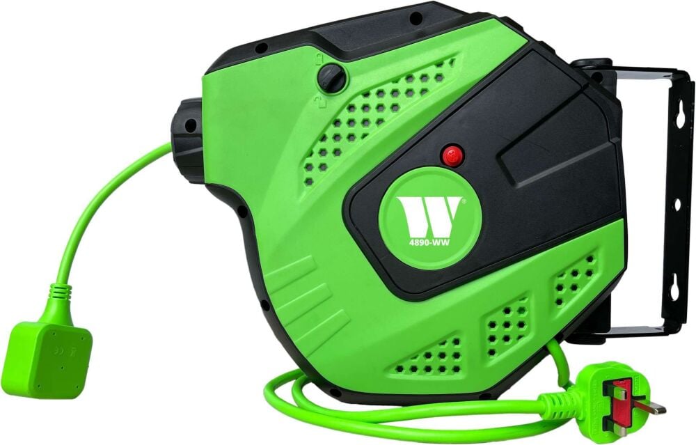 WELZH Retractable Power Cable Reel ; Automatic ''Visibilty Series' 15-Meter