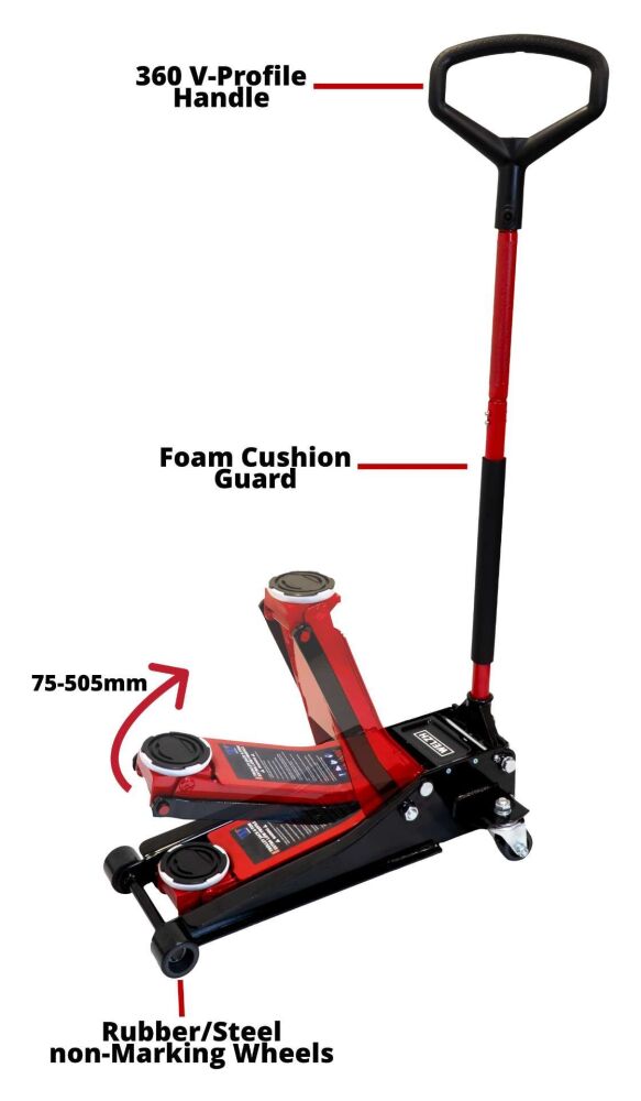 WELZH Trolley Jack; 4-Ton Extra Low Profile