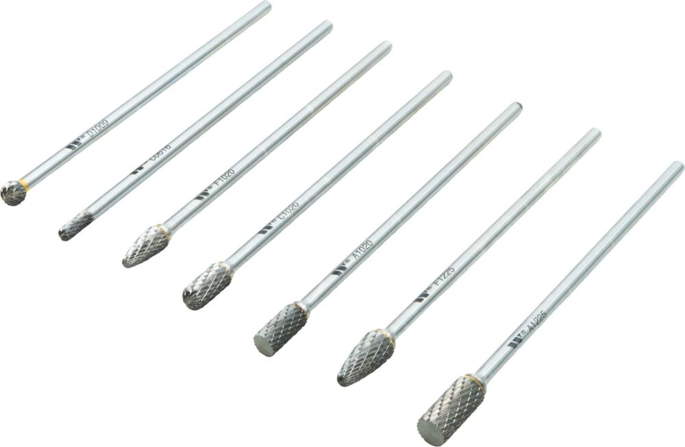 WELZH Burrs; Carbide, Long, 7-Piece
