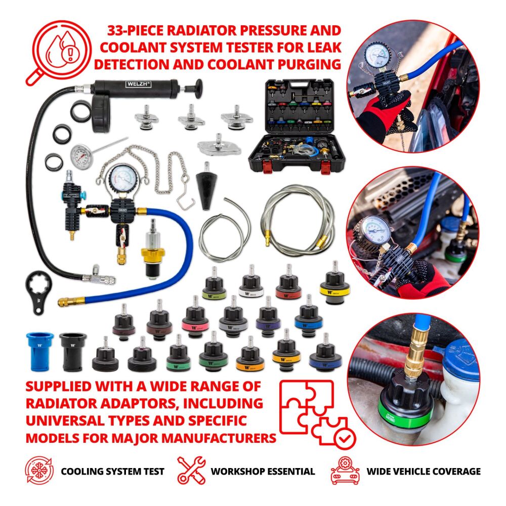 WELZH 33-Piece Radiator Pressure And Cooling System Tester 1005-3-WW
