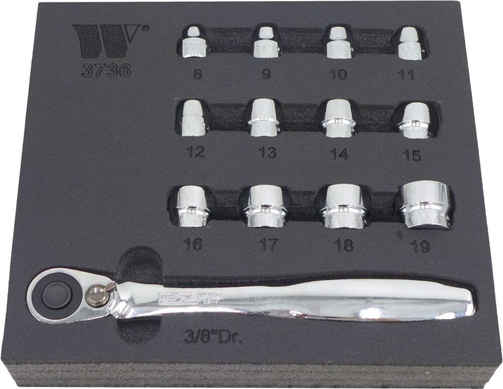 WELZH Socket Tool Set; 3/8'' Super Slim Series 3736-WW