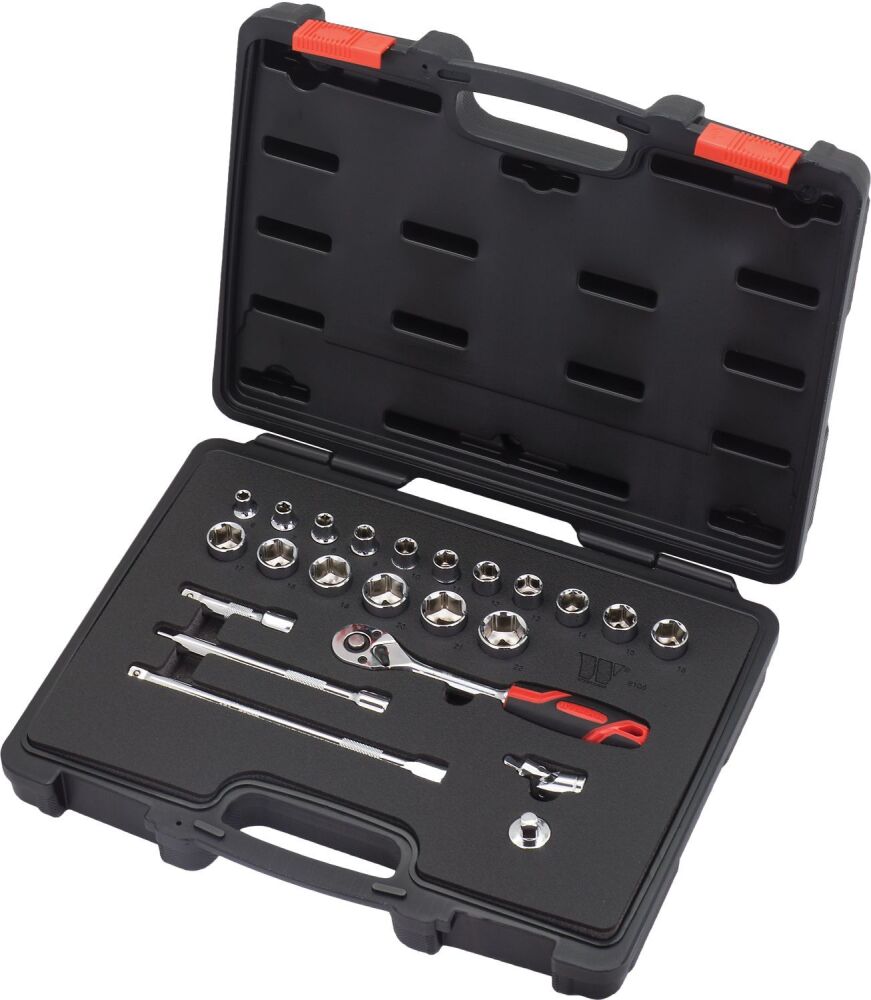WELZH Socket Tool Set; 23-Piece Shallow, Chrome 6-point 3/8'' (FP Series) 6108-WW