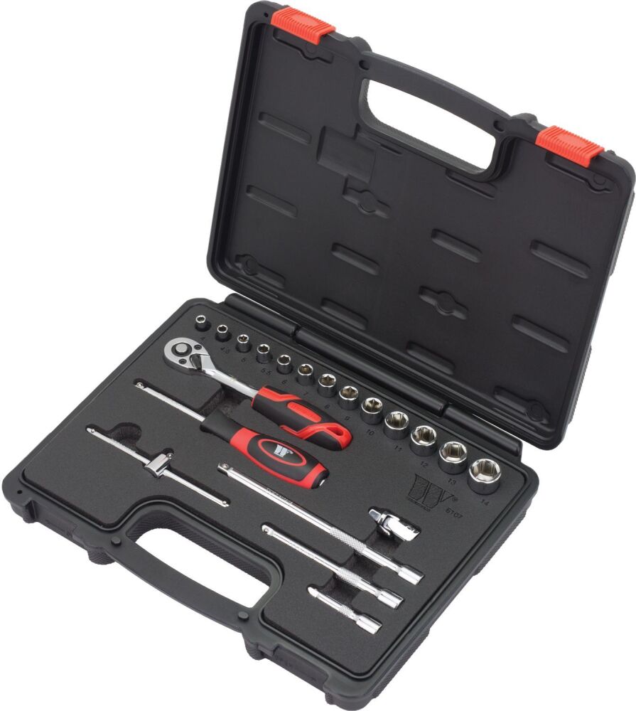 WELZH Socket Tool Set; 20-Piece Shallow, Chrome 6-point 1/4'' (FP Series) 6107-WW