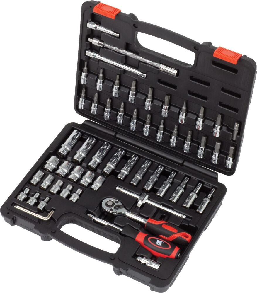 WELZH Socket Tool Set; 57-Piece Deep & Shallow, Chrome, 1/4'' Gearlock Profile 2701-WW