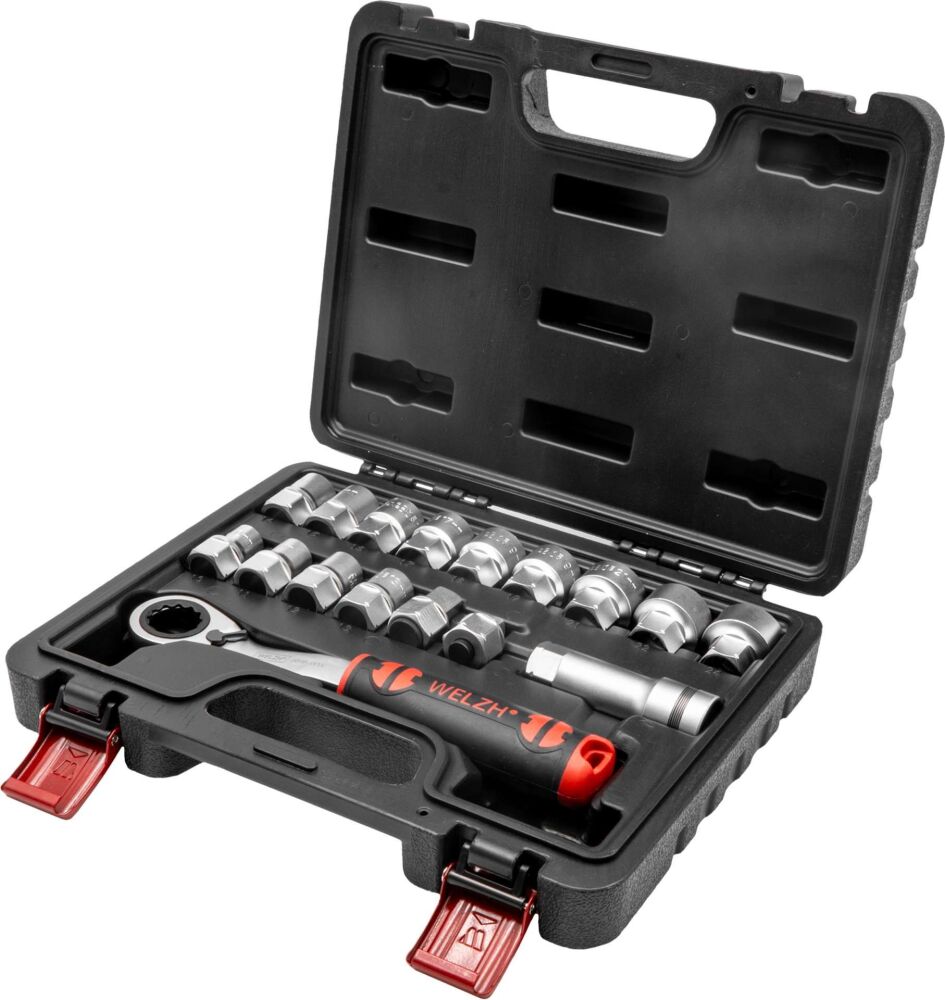 WELZH Socket Set; 17-Piece Go-Through, 3/8'', 1/2'' 5515-WW