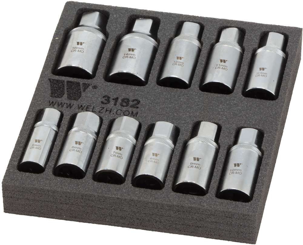 WELZH Stud Extractor Set; 11-Piece 5-16mm 3182-WW