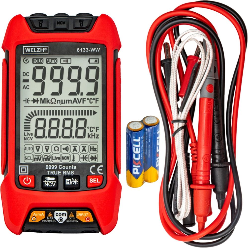 WELZH Digital Auto-Smart Multimeter 1000V With NCV 6133-WW