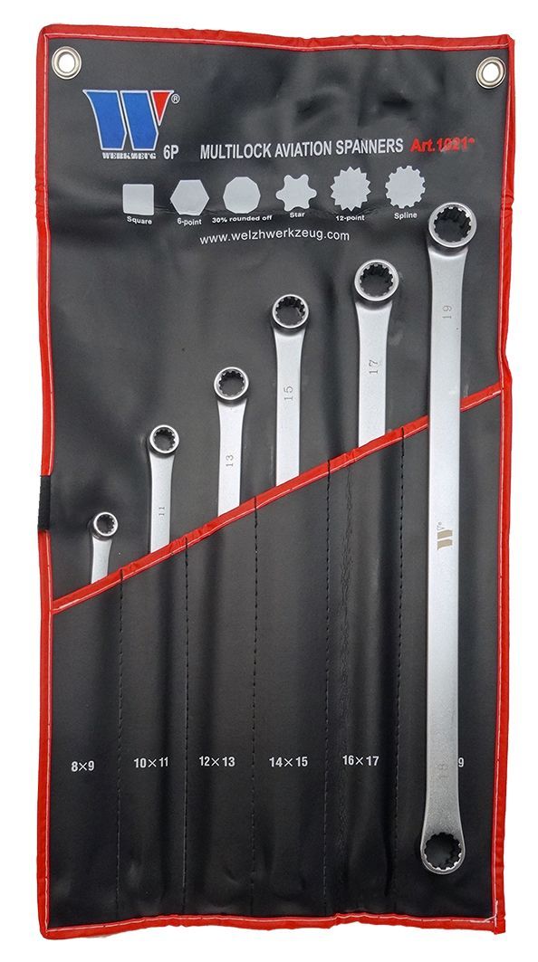 WELZH Spanner Set; Aviation Type with Multispline Profile 1021-WW