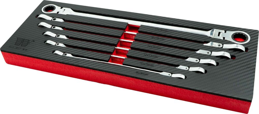 WELZH Ratchet Spanner Set; Aviation Type, Flexi-Head 8-19mm 817-WW