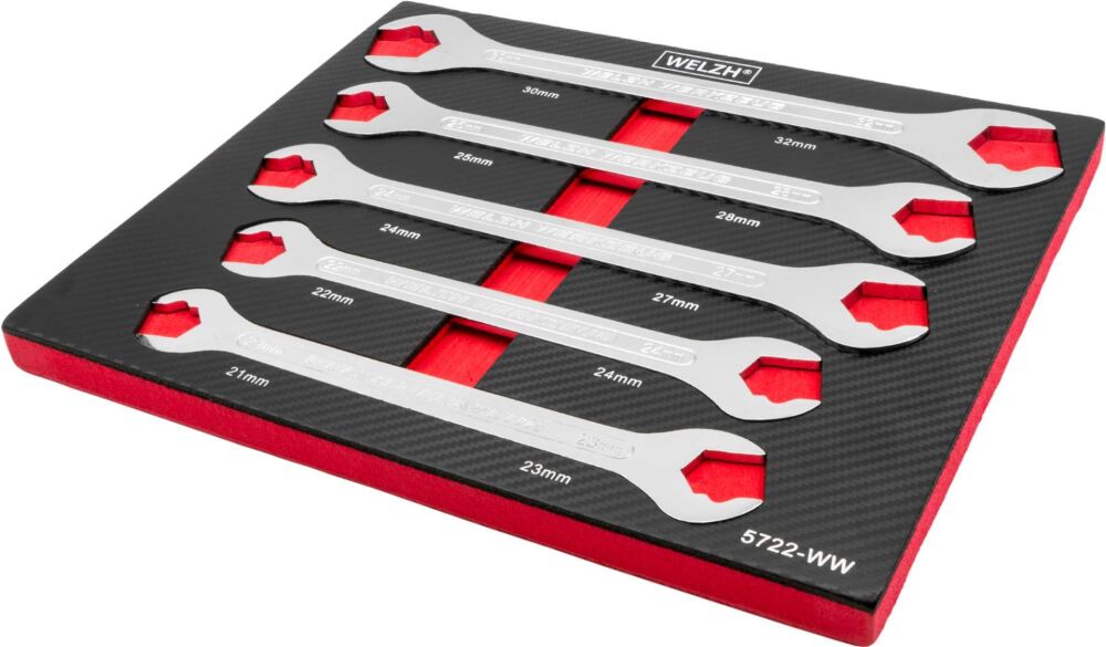 WELZH Super Ultra Thin 5-Piece''LOK-TYP'' Spanner Set 21-32-mm 5722-WW