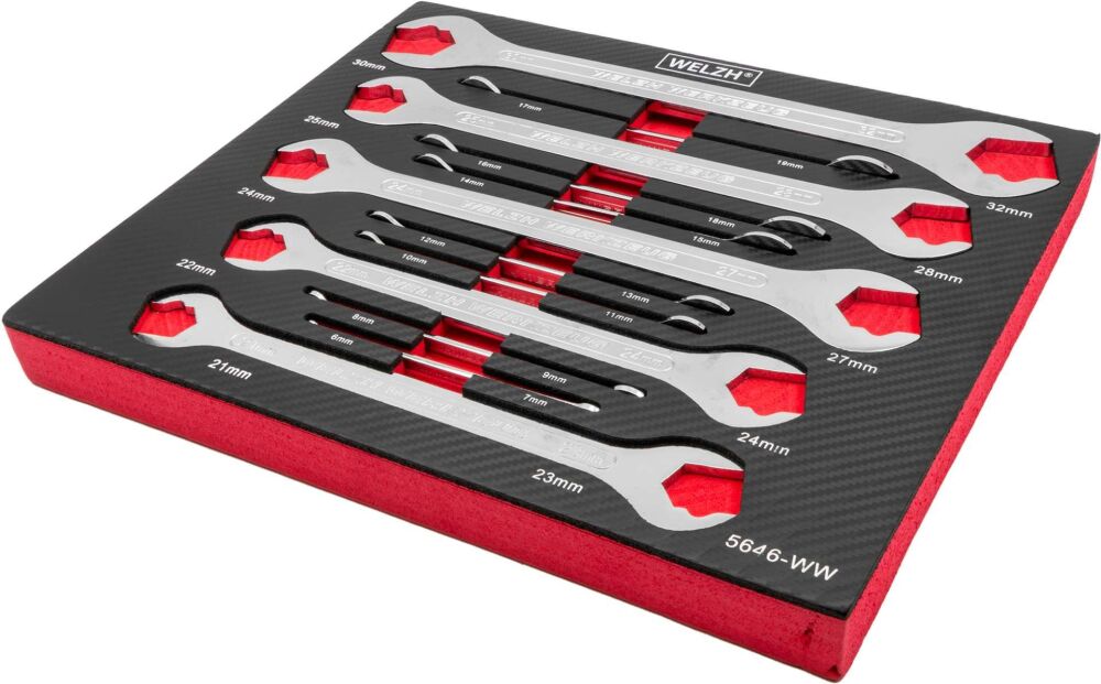 WELZH Super Ultra Thin 12-Piece''LOK-TYP'' Spanner Set 6-32-mm 5646-WW