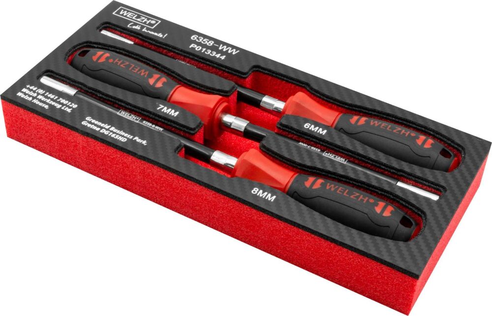 WELZH Screw-Mate™ 3-Piece Flexible Nut Driver Set 6-mm,7-mm, 8-mm 6358-WW