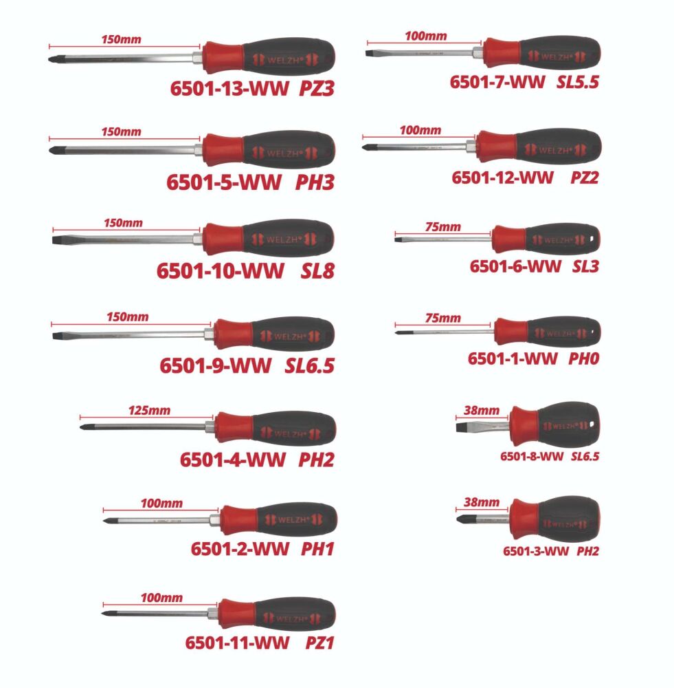 WELZH Screw-Mate™ 13-Piece Professional Screwdriver Set 6501-WW