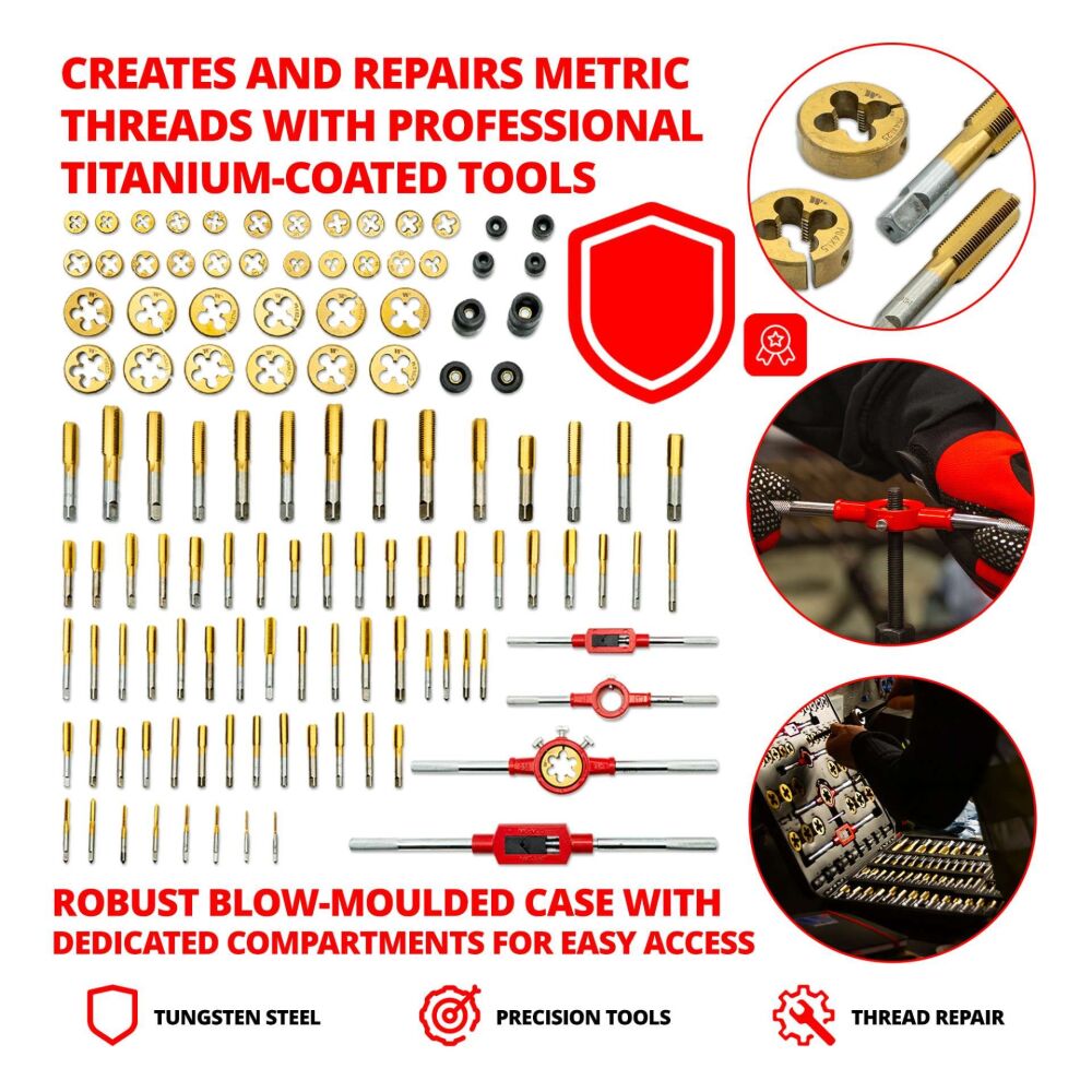 WELZH 119-Piece Titanium Metric Tap & Die Set 4888-WW