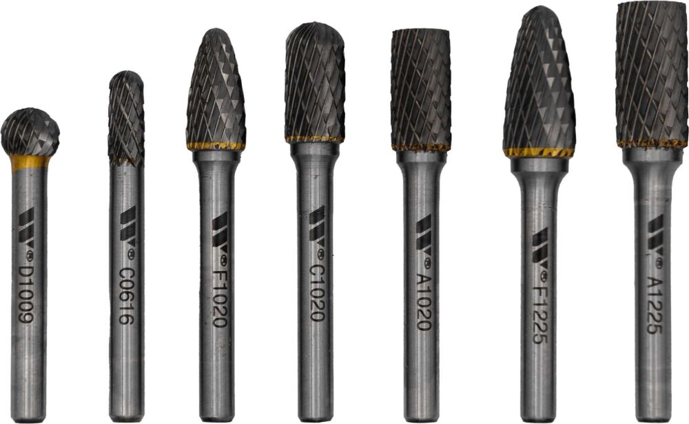 WELZH Burrs; Carbide, Short, 7-Piece 78091-WW