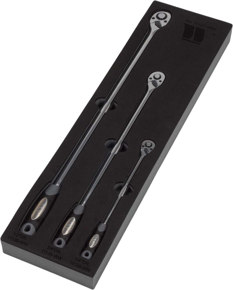 WELZH Ratchet Set; 3-Piece Extra Long, Fixed Head Set 11127-WW