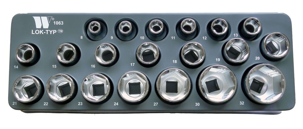 WELZH 1/2'' dr Lok-Typ Sockets Shallow 8-32mm 1063-WW