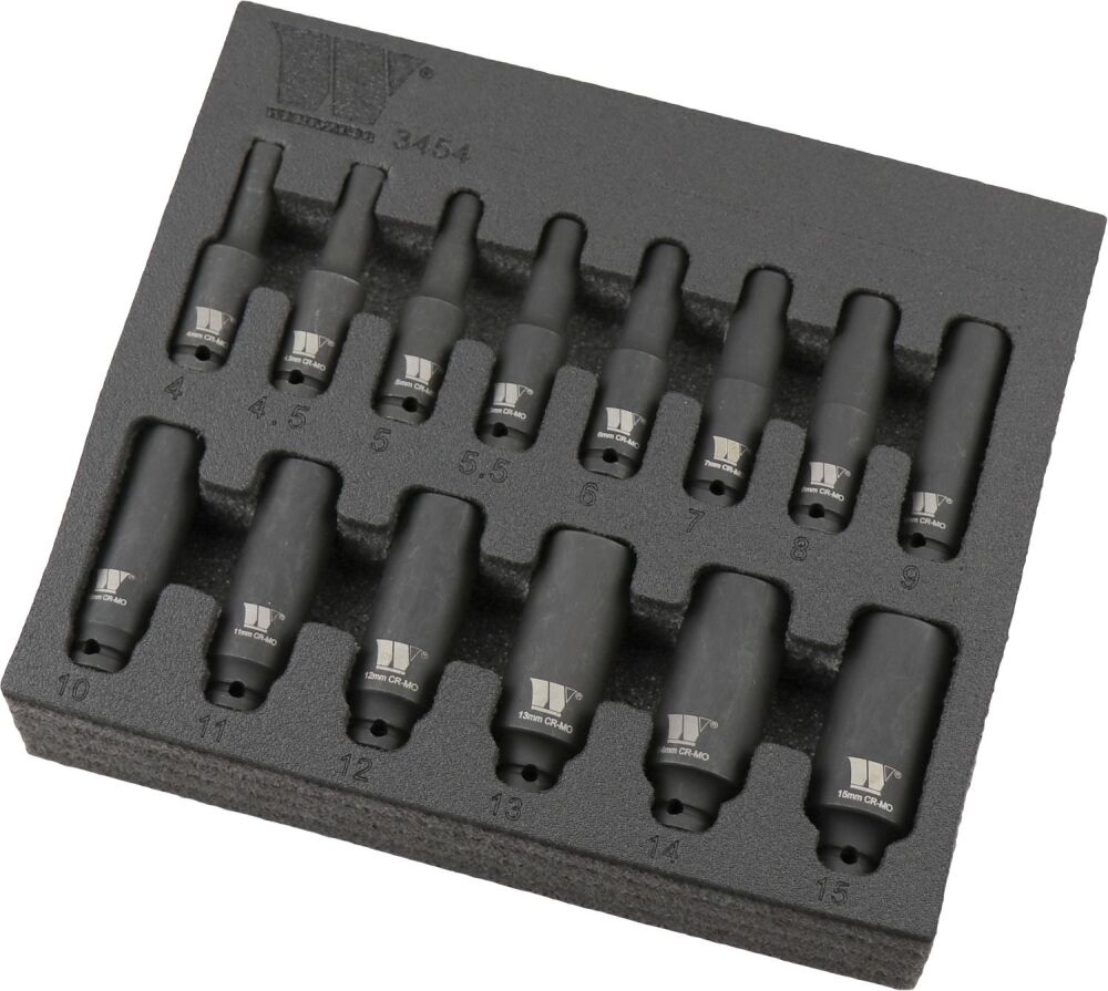 WELZH Socket Set; 14-Piece Impact, Deep Sockets, 1/4''dr 3454-WW