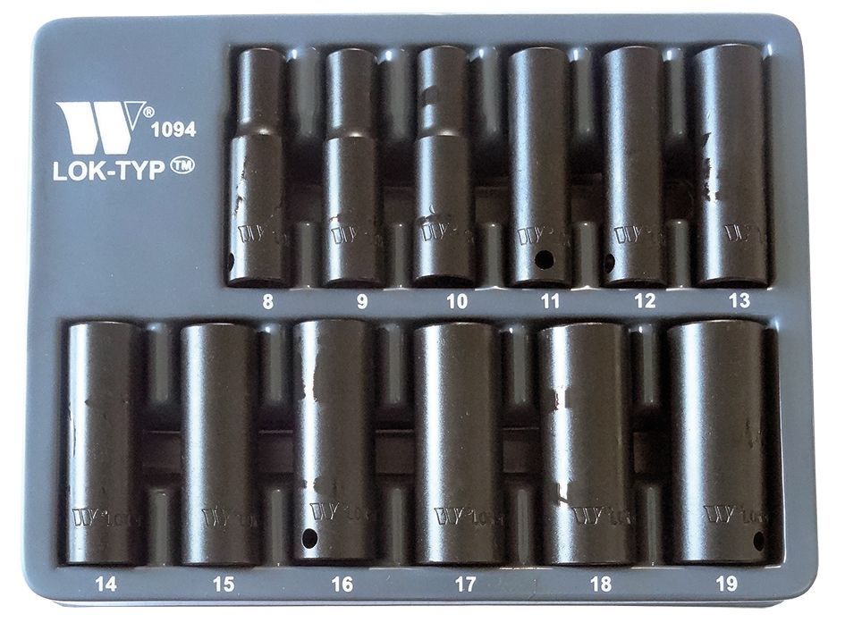WELZH Socket Set; 3/8'', Deep, Impact (Lok-Typ™) 8-19mm 1094-WW