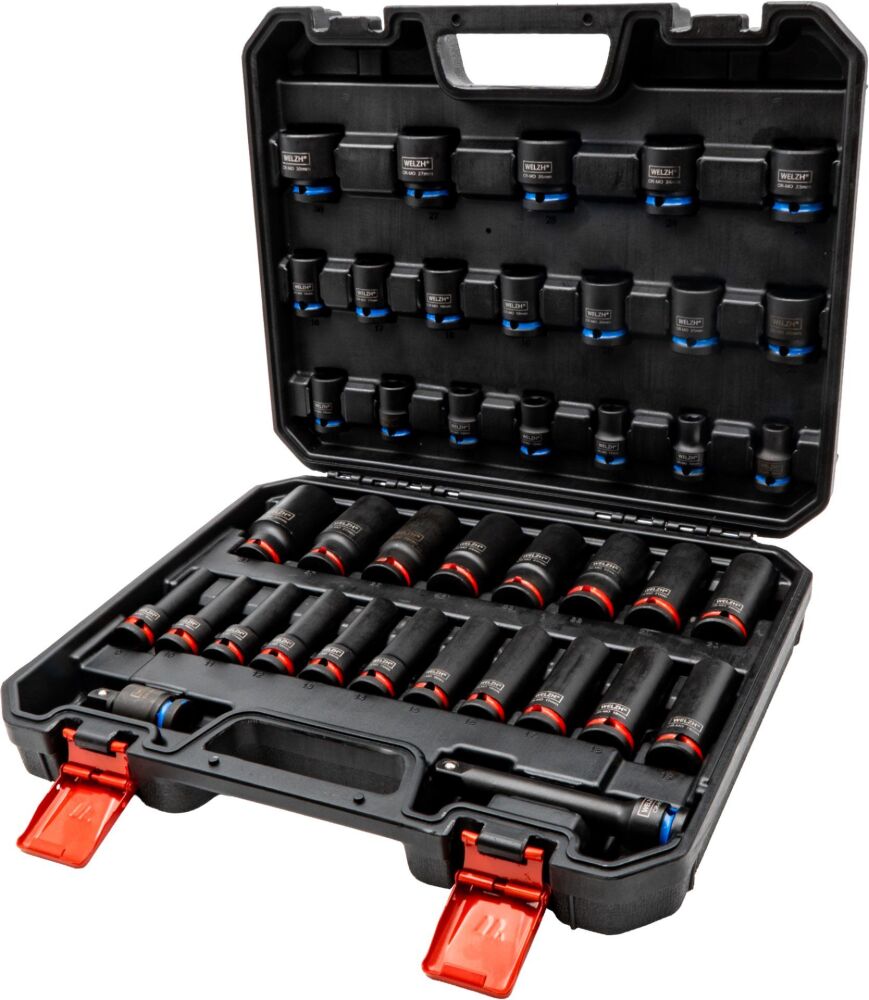 WELZH Socket Set; Impact, Deep + Shallow 1/2''d 40-Piece 10-30mm 5561-WW